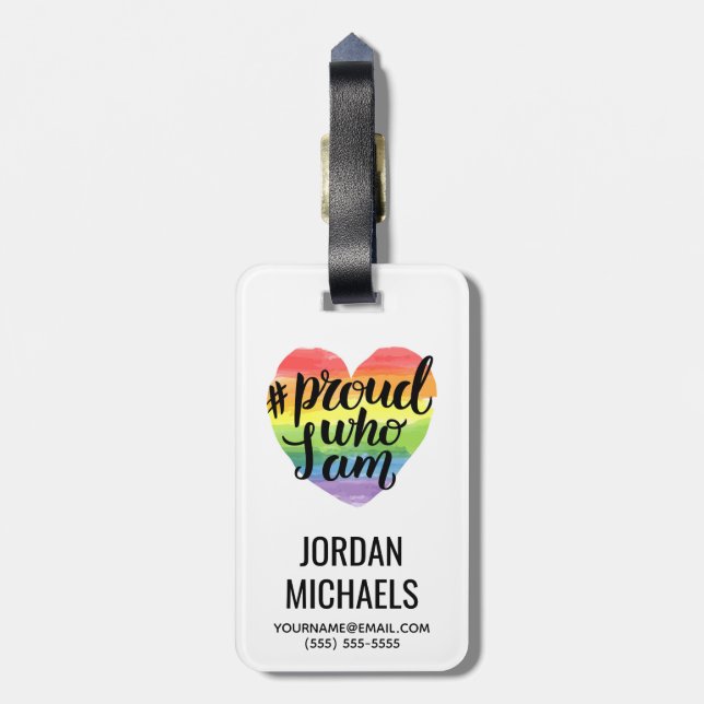 Proud Who I Am Luggage Tag (Back Vertical)