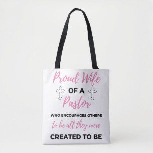 Proud Wife Of A Pastor Who Encourages bl Tote Bag