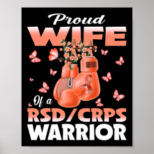 Proud Wife Of A Rsd Crps Warrior Awareness Boxing  Poster