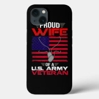 Proud Wife Of A U.S. Army Veteran US Flag Veteran 