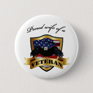 Proud wife of a Veteran 6 Cm Round Badge