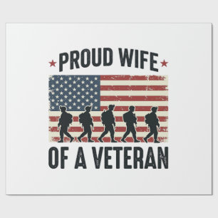 Proud Wife of a Veteran Patriotic Shirt Design (2) Wrapping Paper