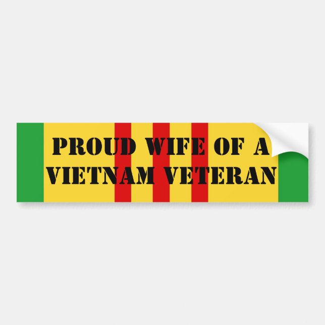 Proud Wife of a Vietnam Veteran Bumper Sticker (Front)