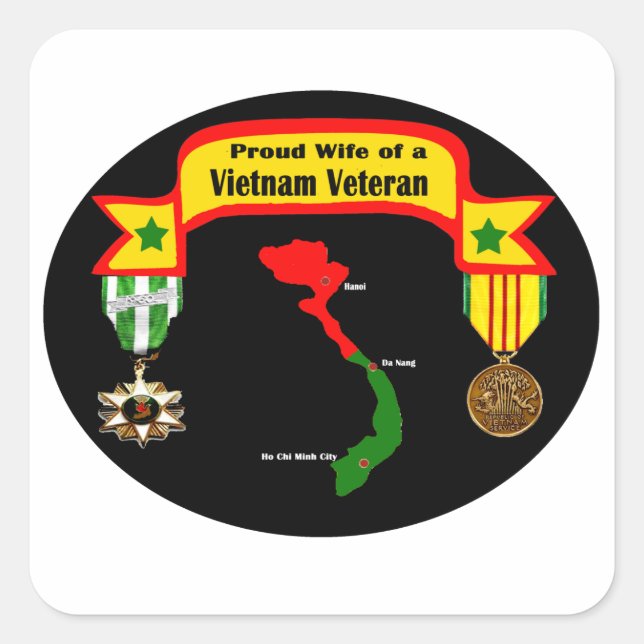 Proud Wife of a Vietnam Veteran Sticker (Front)
