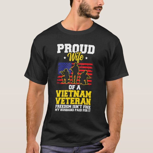 Proud Wife Of A Vietnam Veteran T-Shirt (Front)