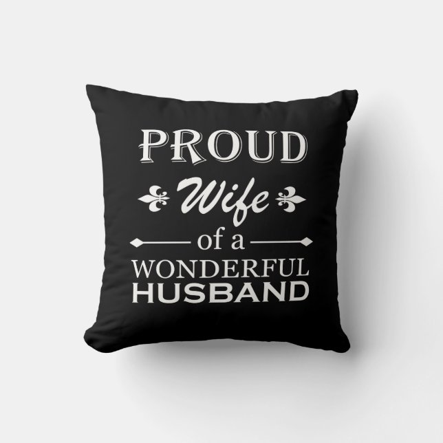 proud wife of a wonderful husband cushion (Front)