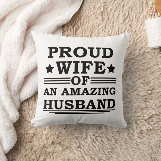 proud wife of an amazing husband cushion (Blanket)