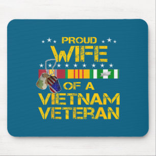 Proud wife vietnam veteran my husband hero mouse pad