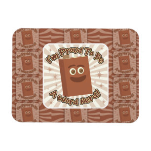 Proud Word Nerd Pattern Slogan Fun Art Magnet