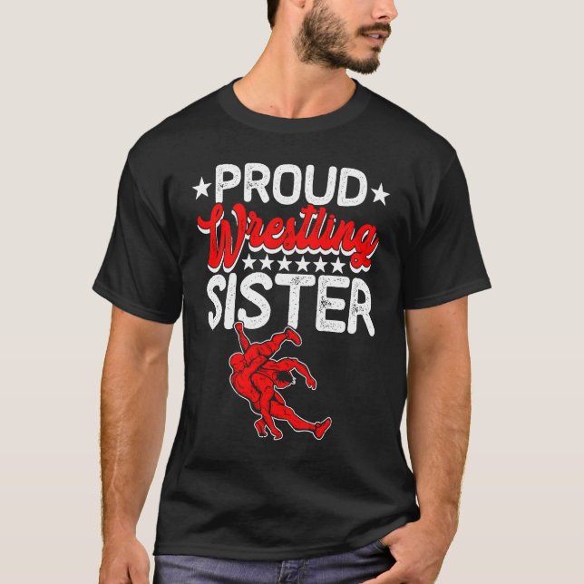 Proud Wrestling Sister Mother's Day Sport  Mama Mo T-Shirt (Front)