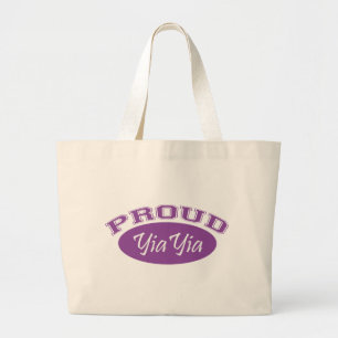 Proud YiaYia (Purple) Large Tote Bag