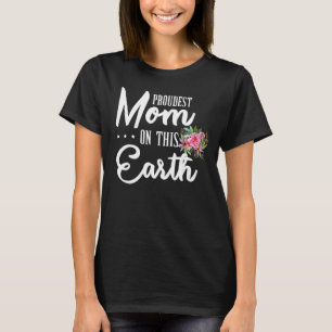 Proudest Mum On This Earth Watercolor Floral Mothe T-Shirt
