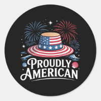Proudly American - Patriotic Beach Sunhat