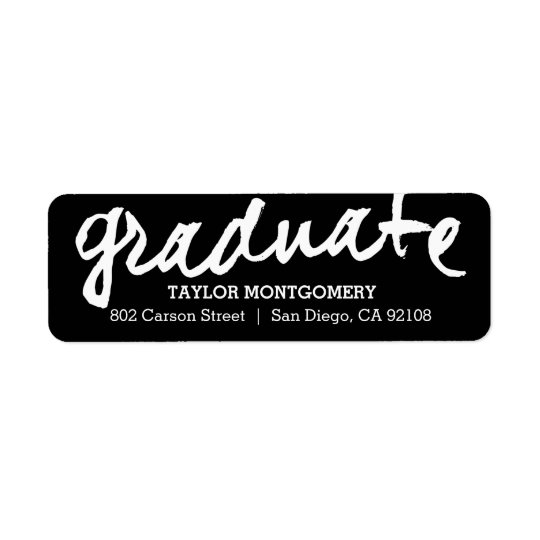 Proudly Brushed Editable Colour Graduation Label Return Address Label