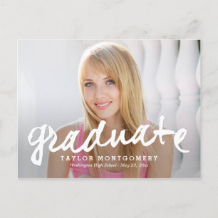 Proudly Brushed Graduation Announcement/Invitation Invitation Postcard