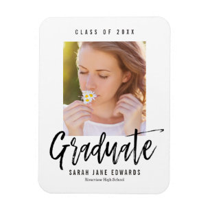Proudly Brushed Graduation Announcement Magnet