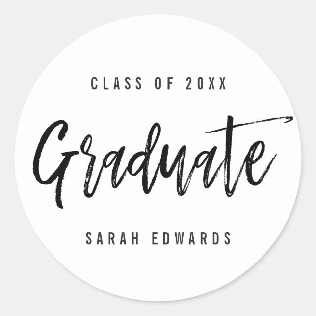 Proudly Brushed Graduation Favour Stickers (Front)