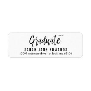 Proudly Brushed Graduation Return Address Label