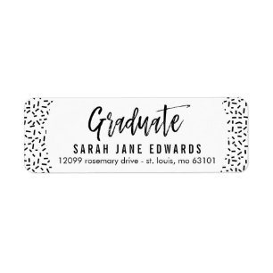 Proudly Brushed Graduation Return Address Label