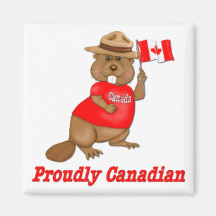 Proudly Canadian Beaver Magnet