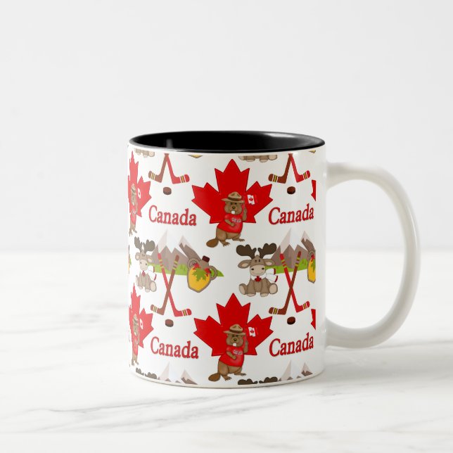 Proudly Canadian Beaver Two-Tone Coffee Mug (Right)