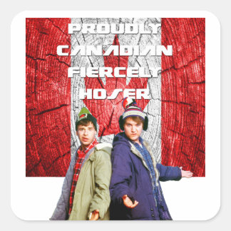 Proudly Canadian - Bob & Doug McKenzie Square Sticker