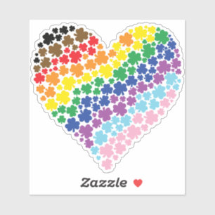 Proudly Irish Rainbow Shamrock Heart