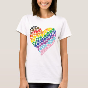 Proudly Irish Rainbow Shamrock Heart T-Shirt