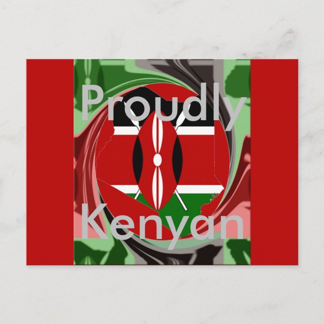 Proudly Kenyan map Zazzle Postcards (Front)