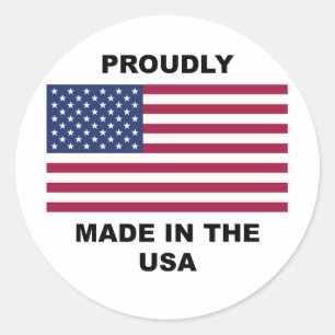 Proudly Made In The USA Classic Round Sticker