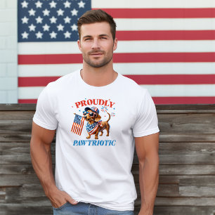 Proudly Pawtriotic Dachshund Illustration Tri-Blend Shirt