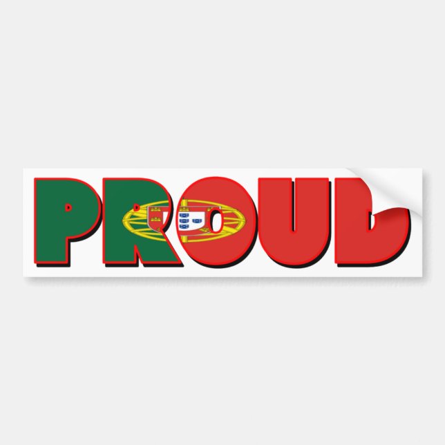Proudly Portuguese Bumper Sticker (Front)