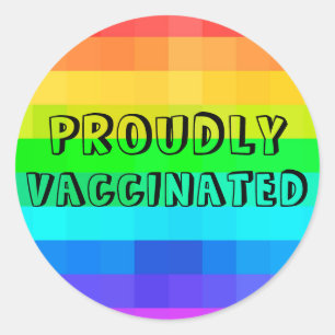Proudly Vaccinated - Rainbow Covid Vaccination Classic Round Sticker