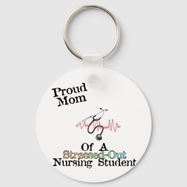 ProudMom of a Nursing Student Key Ring (Front)