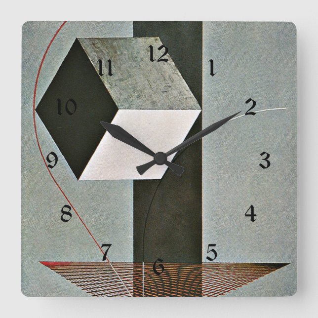Proun 99, abstract artwork by El Lissitzky Square Wall Clock (Front)