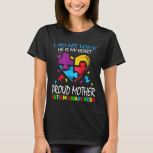 Pround Autism Mum Heart Mother Puzzle Piece Autism T-Shirt