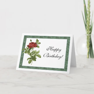 Provencal Red Rose Birthday Card