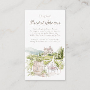 Provence Chateau French Country Display Bridal Enclosure Card