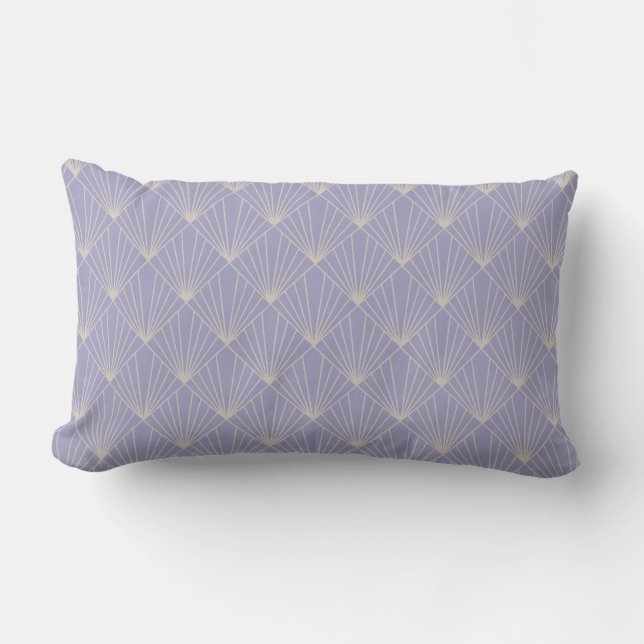 Provence Delicate Geometric Smoky Lavender Lumbar Cushion (Front)