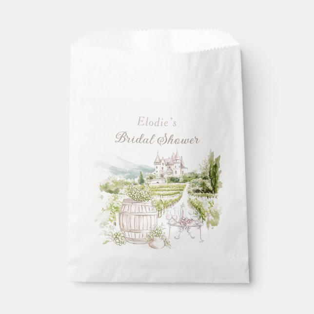 Provence Elegant Chateau French Country Bridal  Favour Bag (Front)