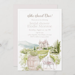 Provence Elegant Chateau French Country Bridal Invitation