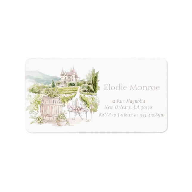 Provence Elegant Chateau French Country Bridal Label (Front)