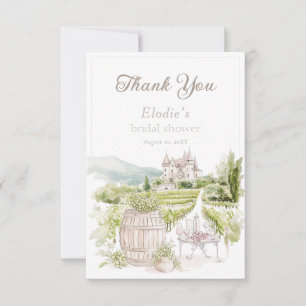 Provence Elegant Chateau French Country Bridal  Thank You Card