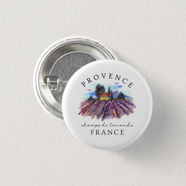 Provence France – Lavender Fields 3 Cm Round Badge (Front & Back)