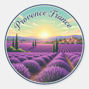 Provence France Lavender Fields Travel Classic Round Sticker