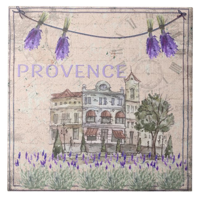 Provence France Lavender Flower Summer Love Tile (Front)