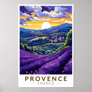Provence France Lavender Travel Art Vintage Poster