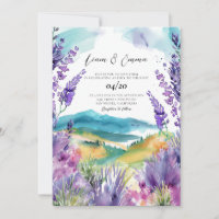 Provence France Lavender watercolor wedding
