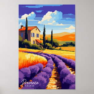 Provence France Travel Art Vintage Illustration  Poster