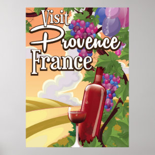 Provence France Vineyeard travel poster